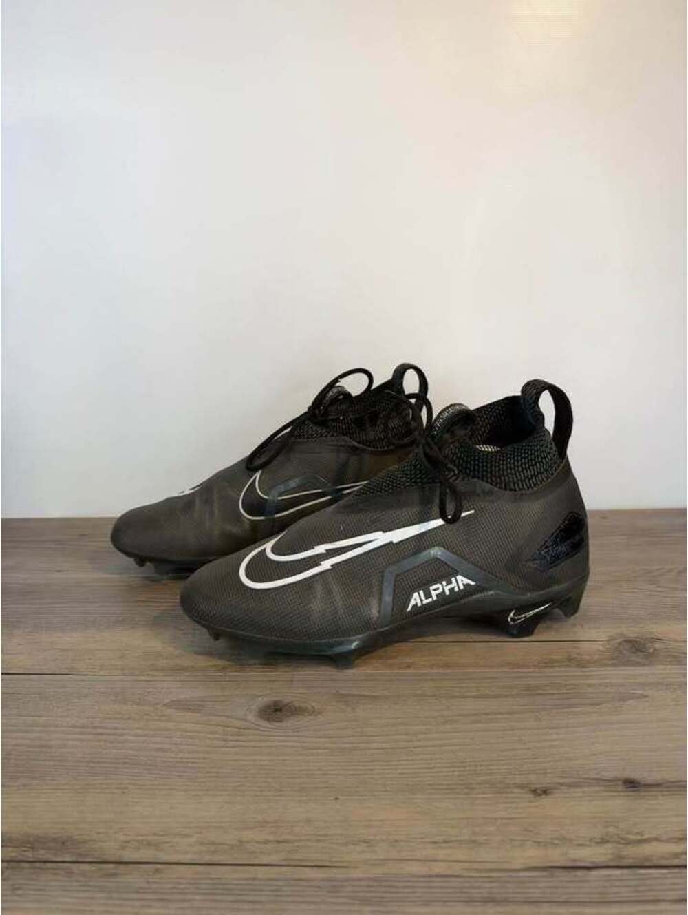Nike Alpha Menace Elite 3 Flyknit Football Cleats Size 9 Black CT6648-010